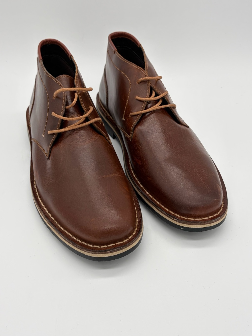 Steve Madden Men's Harken Cognac Leather Chukka Boots Size 9.5D